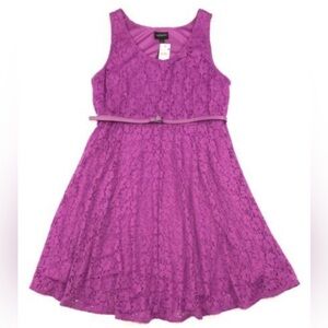 Lane Bryant pink/purple floral lace skater dress plus size 14/16 EUC